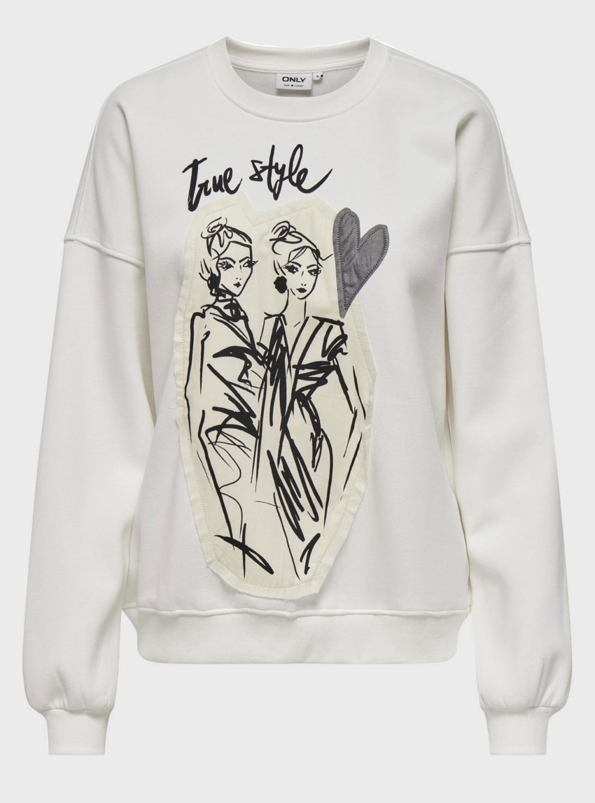 Only Collie Ladies O-Neck Sweater - White