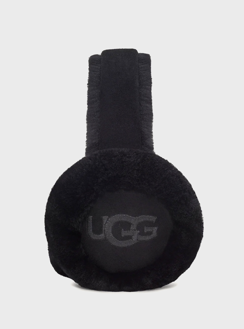 UGG Sheepskin Embroidery Earmuff - Black