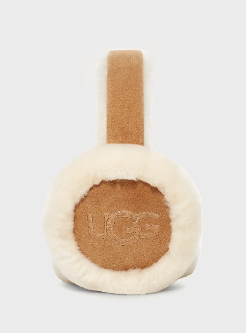 UGG Sheepskin Embroidery Earmuff - Chestnut