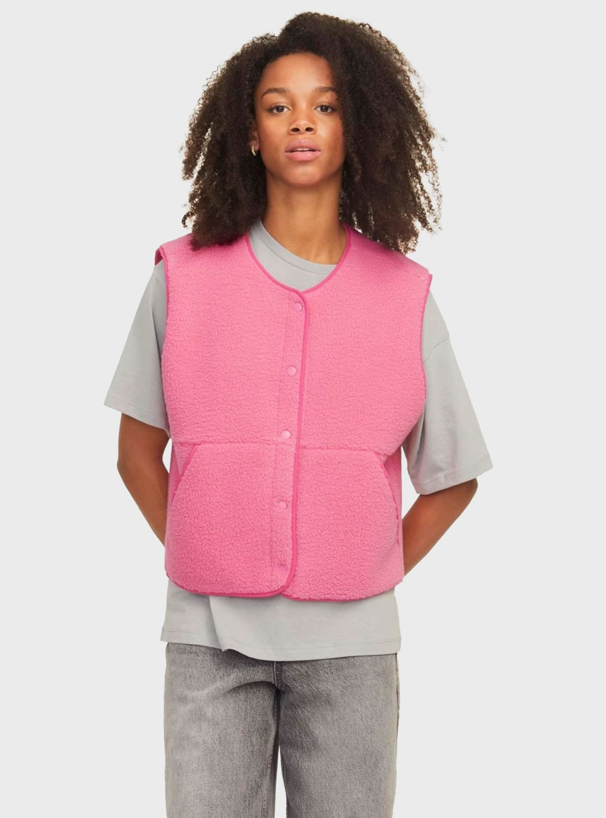 JJXX Vera Teddy Vest - Hot Pink