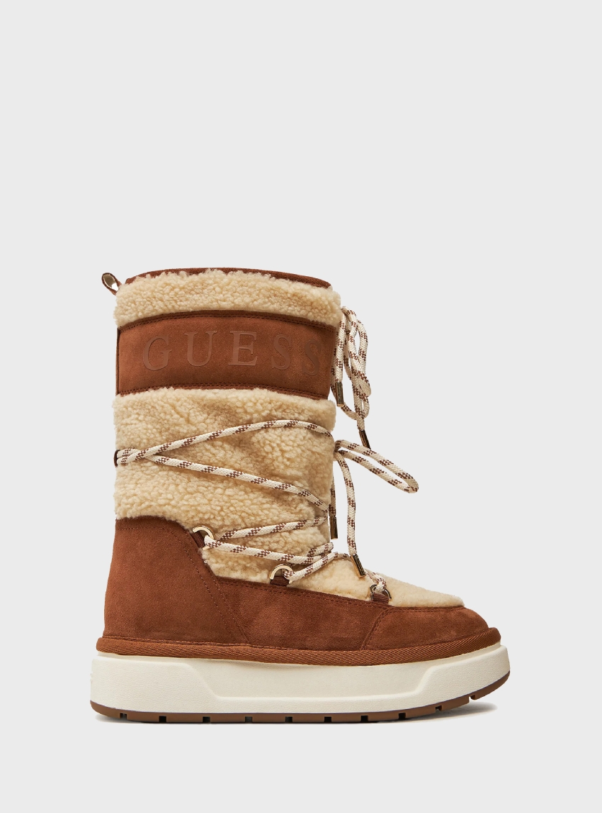 Guess Undelo Faux Fur Winter Boot - Ivory