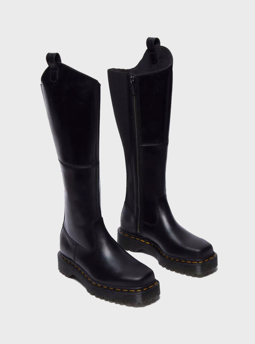 Dr Martens Amaayah Knee High Leather Riding Boots - Black