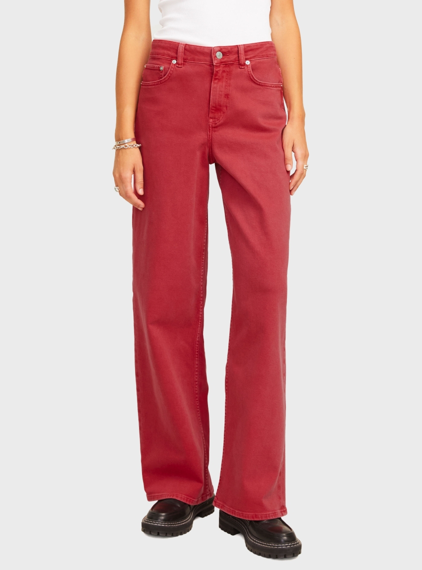 JJXX Tokyo Wide High Waist Color Jeans - Red