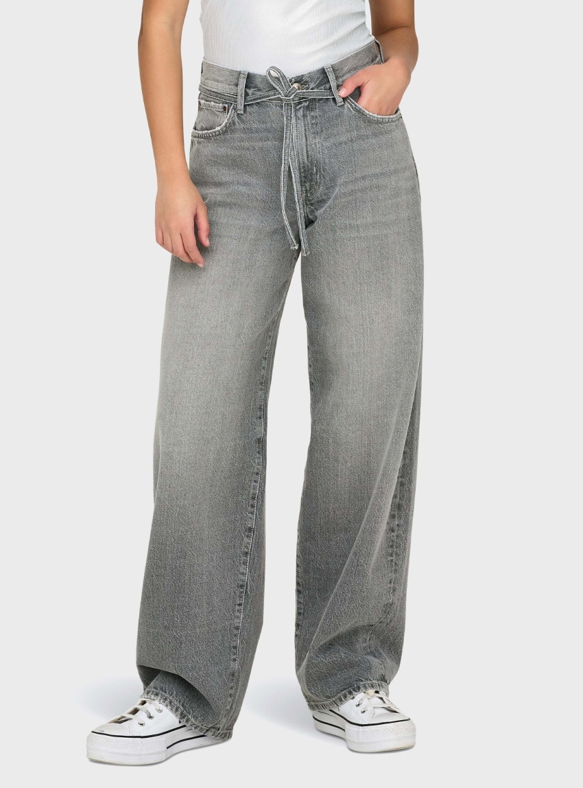 Only Gianna Mid Waist Straight Dot757 Jeans - Grey