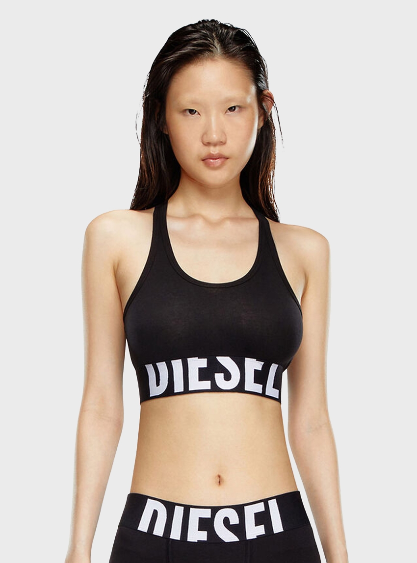 Diesel Ufsb-Cotton-Race-Bralette-Xl Bra - Black