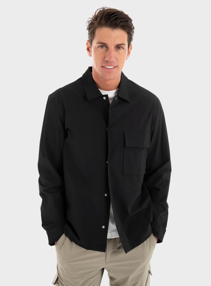 Calvin Klein 4Way Stretch Nylon Overshirt - Black