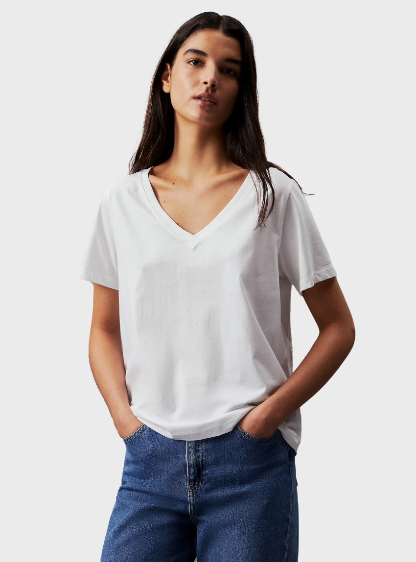 Calvin Klein V-Neck T-Shirt - White