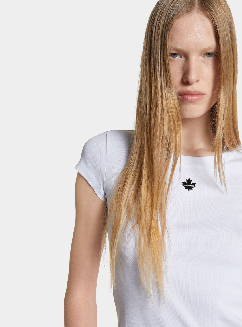 Dsquared Mini Fit Maple Leaf T-Shirt - White