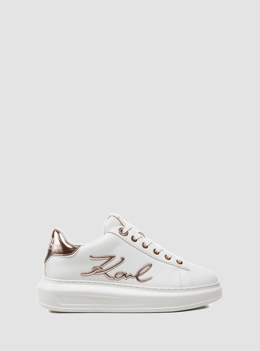 Karl Lagerfeld Kapri Signia Leather Sneakers - White
