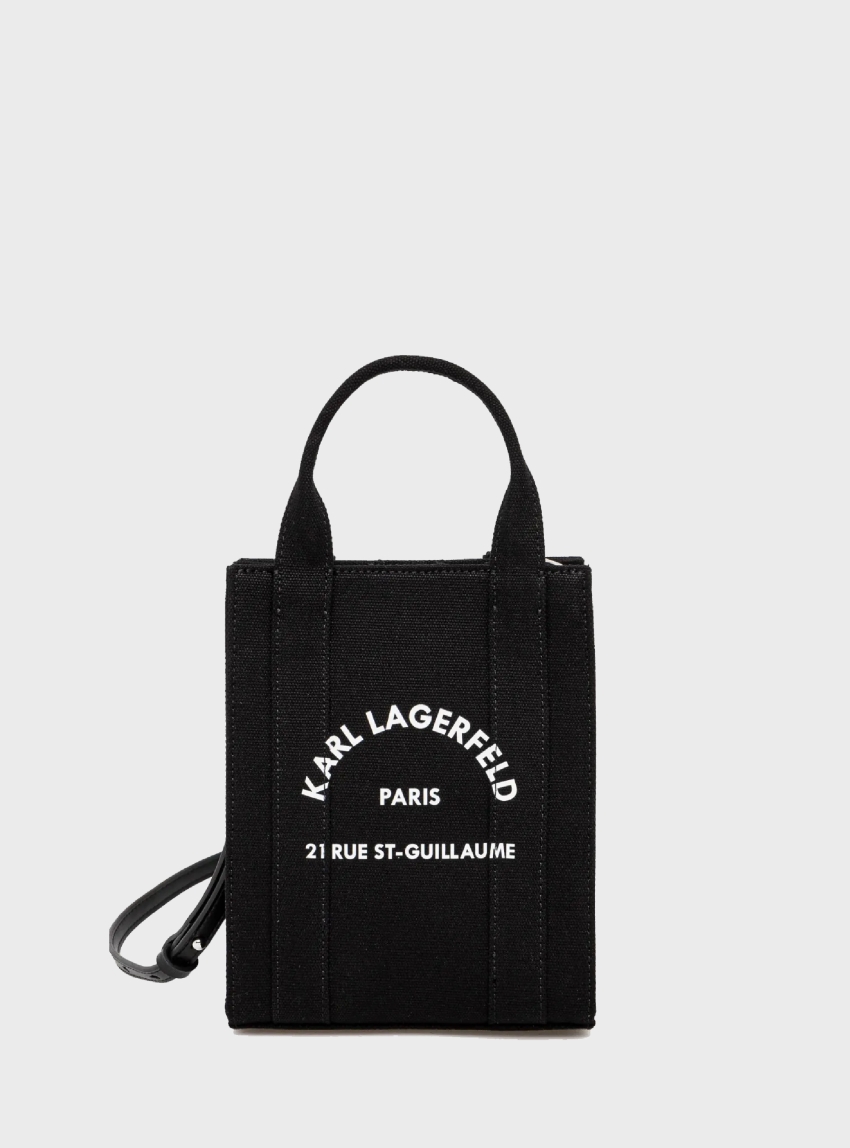 Karl Lagerfeld Rue St-Guillaume Square Small Tote Bag - Black
