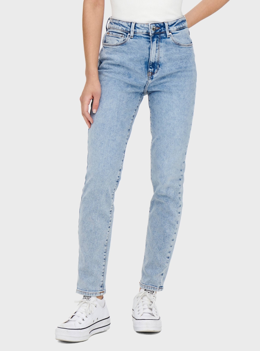 Only Emily Stretch High Waist Cro789 Jeans - Light Aged Denim