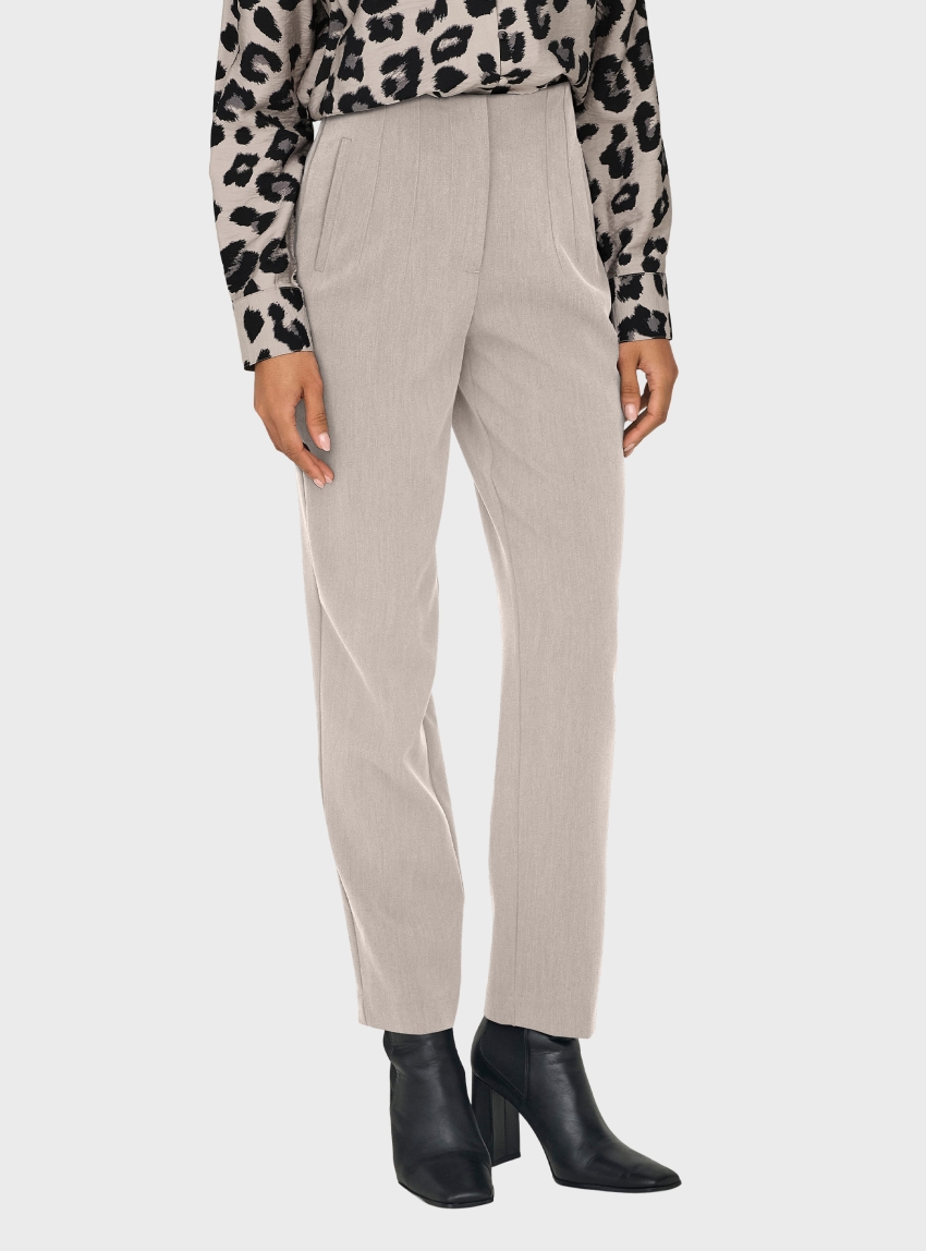 Only Raven High Waist Pants - Light Beige