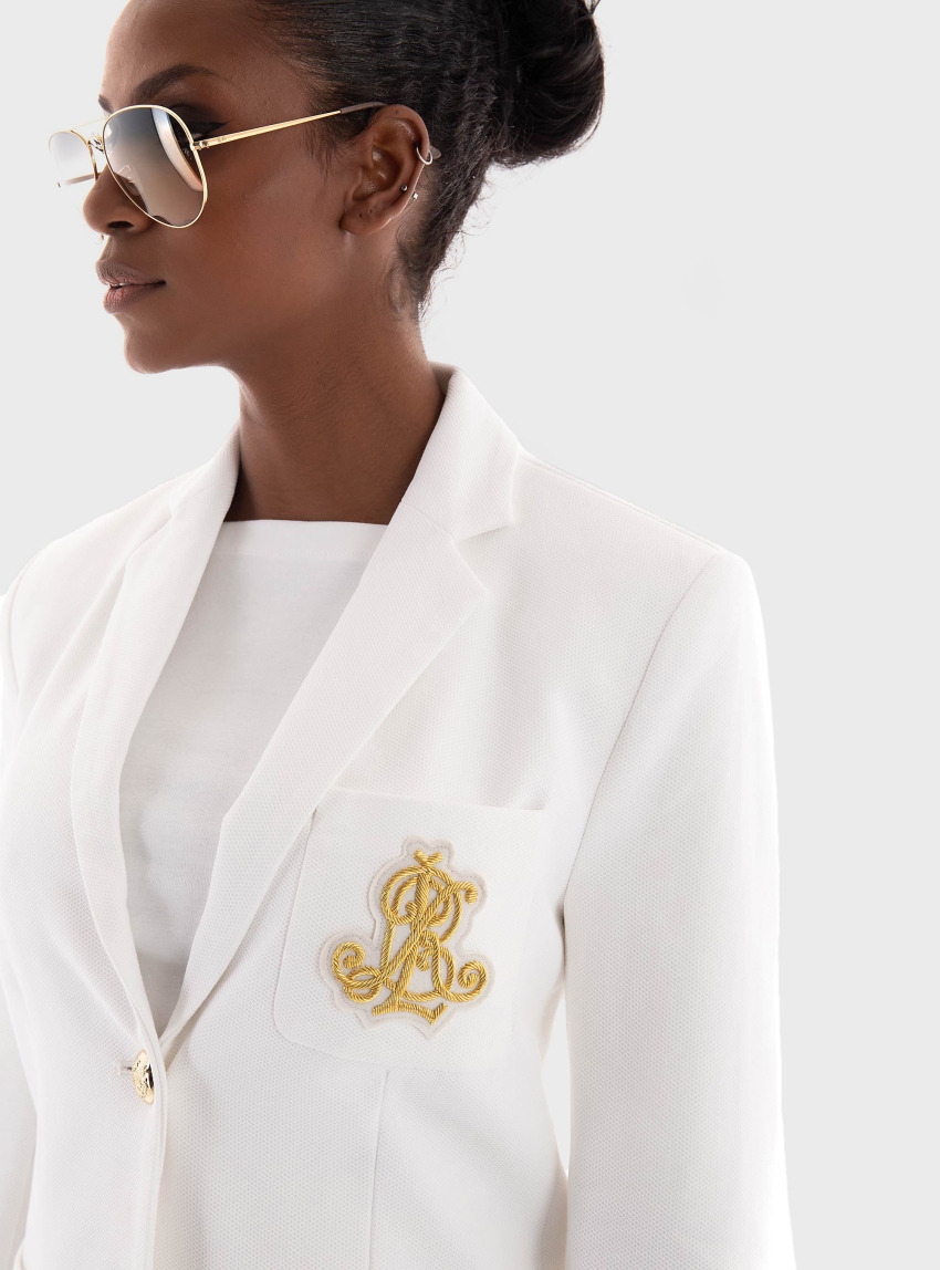 LAUREN Ralph Lauren Bullion Jacquard Blazer - White