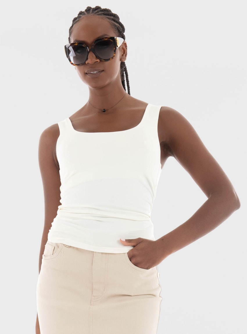 Only Ea 2-Ways Fit Top - White