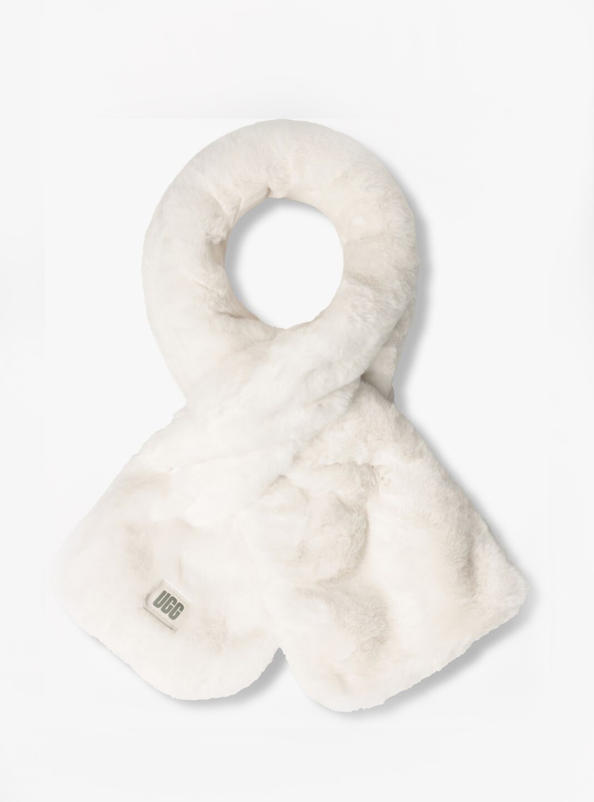 UGG W FAUX FUR PULL THROUGH SCARF - Off White