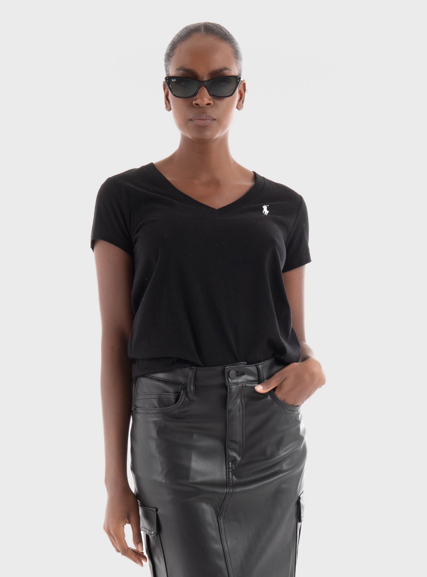 Polo Ralph Lauren Cotton Jersey V-Neck T-Shirt - Black