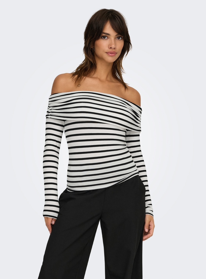 Only Glamour Off Shoulder Top - Black