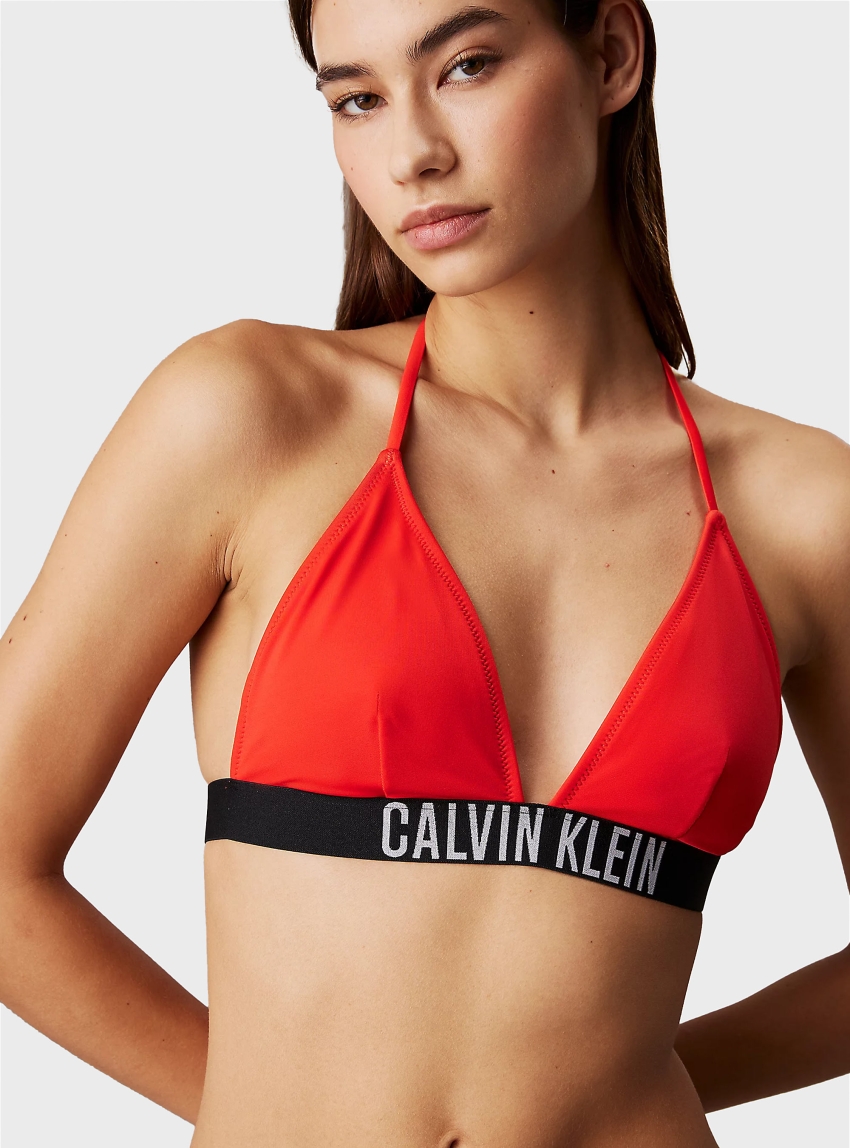 Calvin Klein Triangle Bikini Top - Red