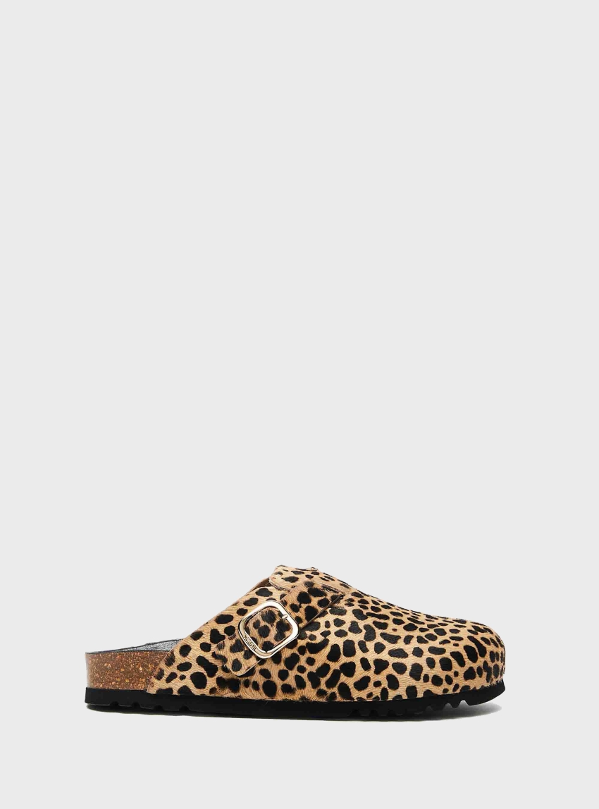 Fae Eva Clogs - Leopard Print