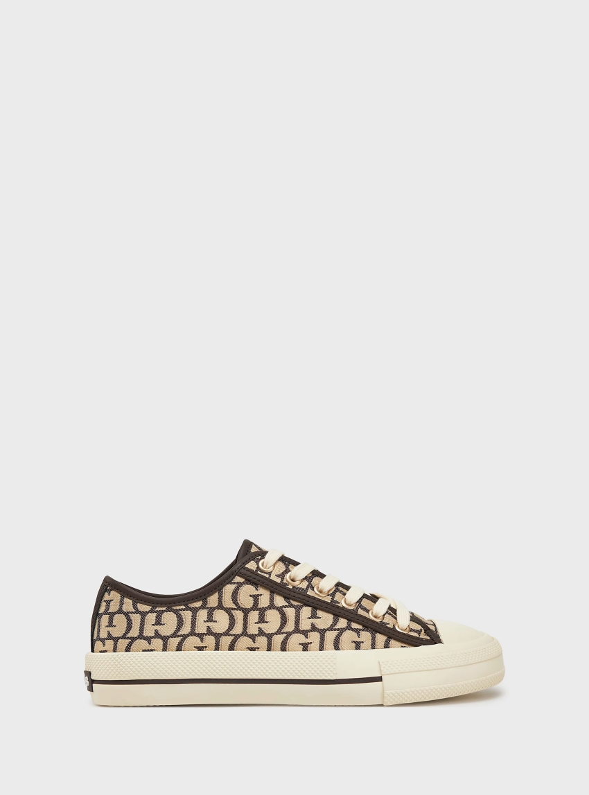 Guess Carey Logo-Script Sneakers - Brown