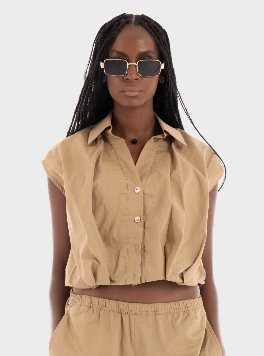 Black & Black  Shirt - Camel