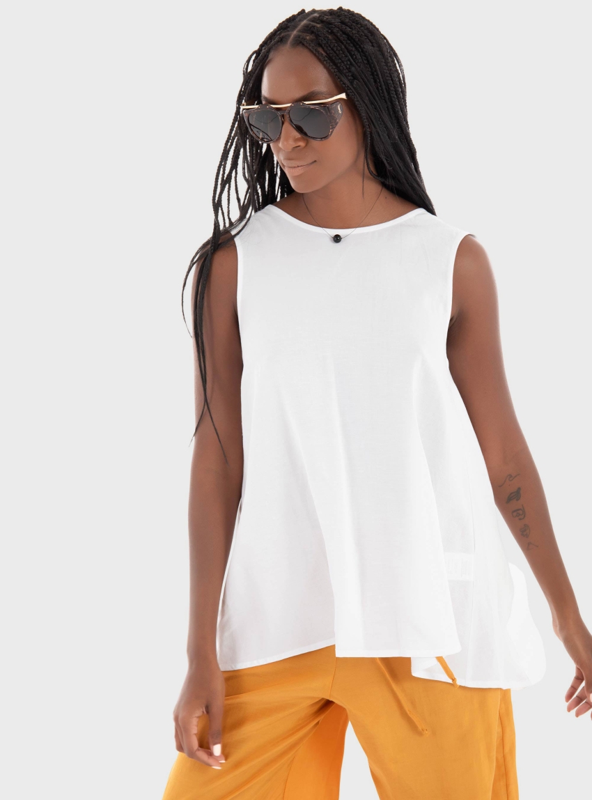 Black & Black  Blouse - White
