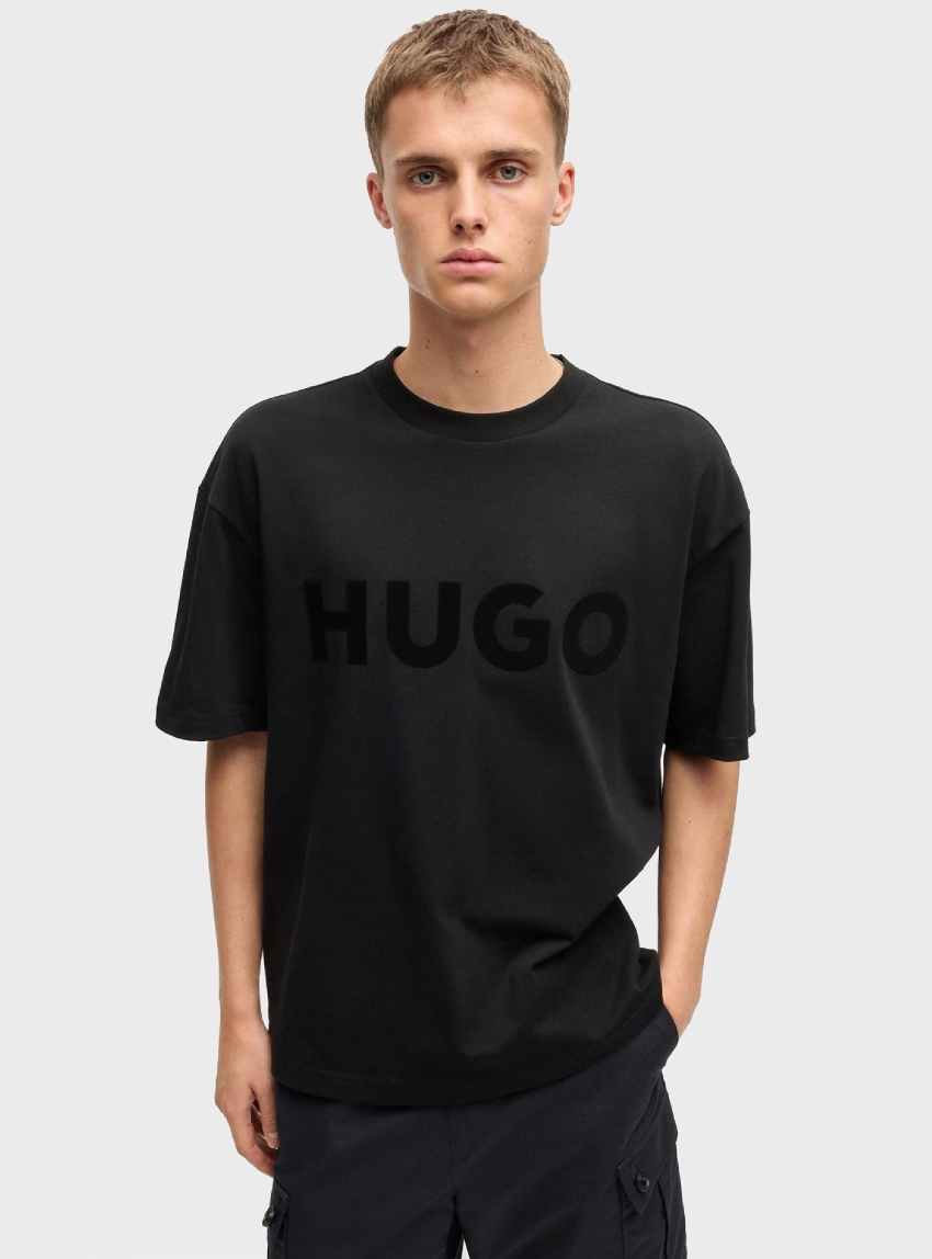 HUGO Reflective Logo Oversized T-Shirt Dinkee - Black