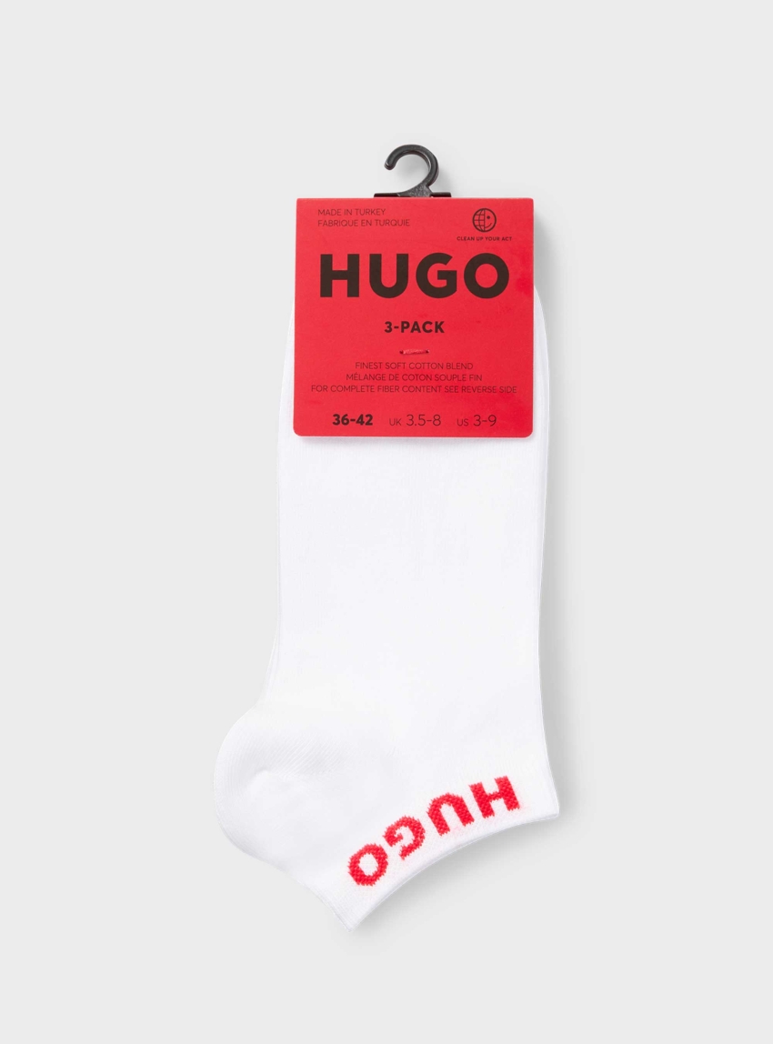 HUGO Three-Pack Ankle Socks 3P AS UNI CC W - White
