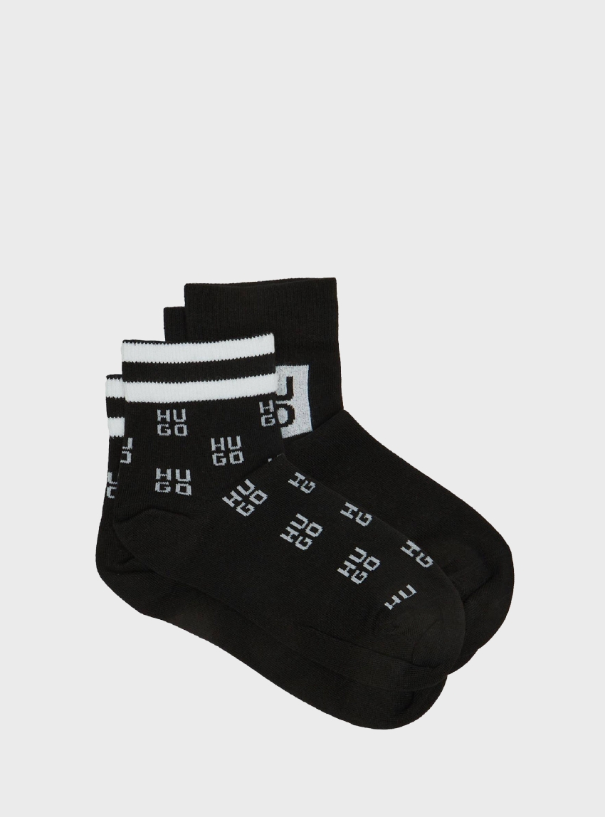 HUGO Two-Pack Regular-Length Socks 2P SH STACKED CC W - Black