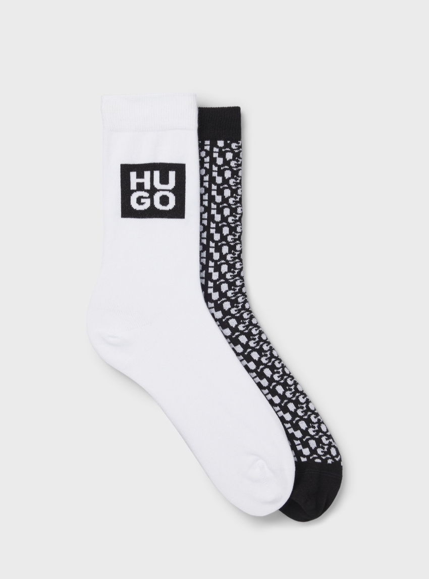 HUGO Two-Pack Regular-Length Socks 2P RS UNI LOGO CC W - Black