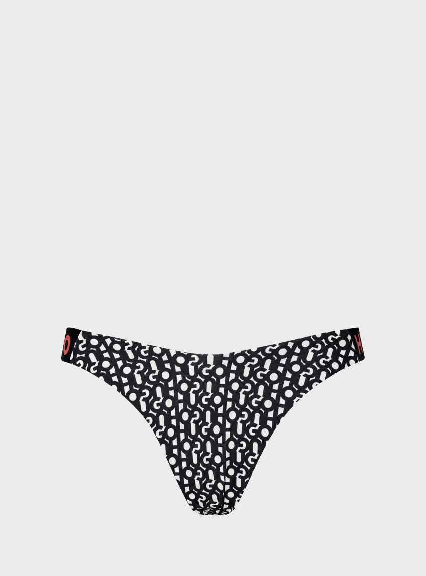 HUGO Bikini Bottoms MONOGRAM BRAZILIAN - Black & White