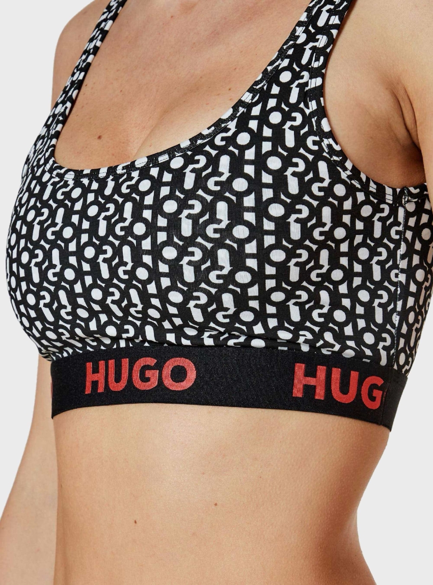 HUGO Stretch-Cotton Bra BRALETTE SL DESIGN - Black & White