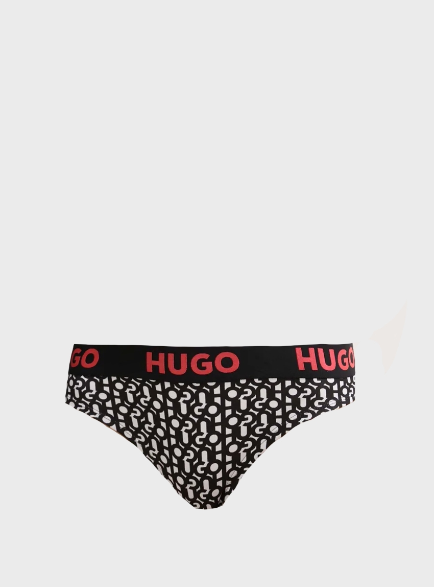 HUGO Stretch-Cotton Thong THONG SL DESIGN - Black & White