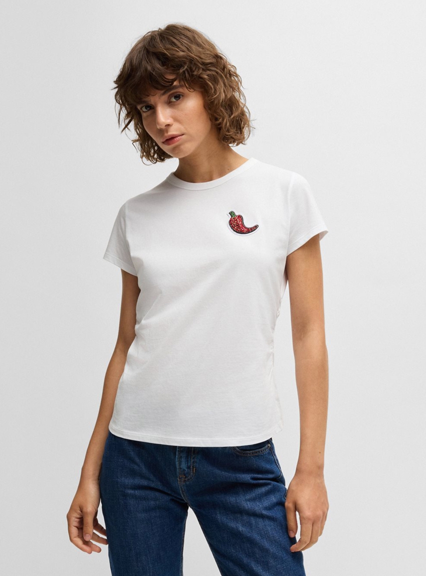 BOSS Crystal Chilli Pepper T-Shirt C_Endora - White