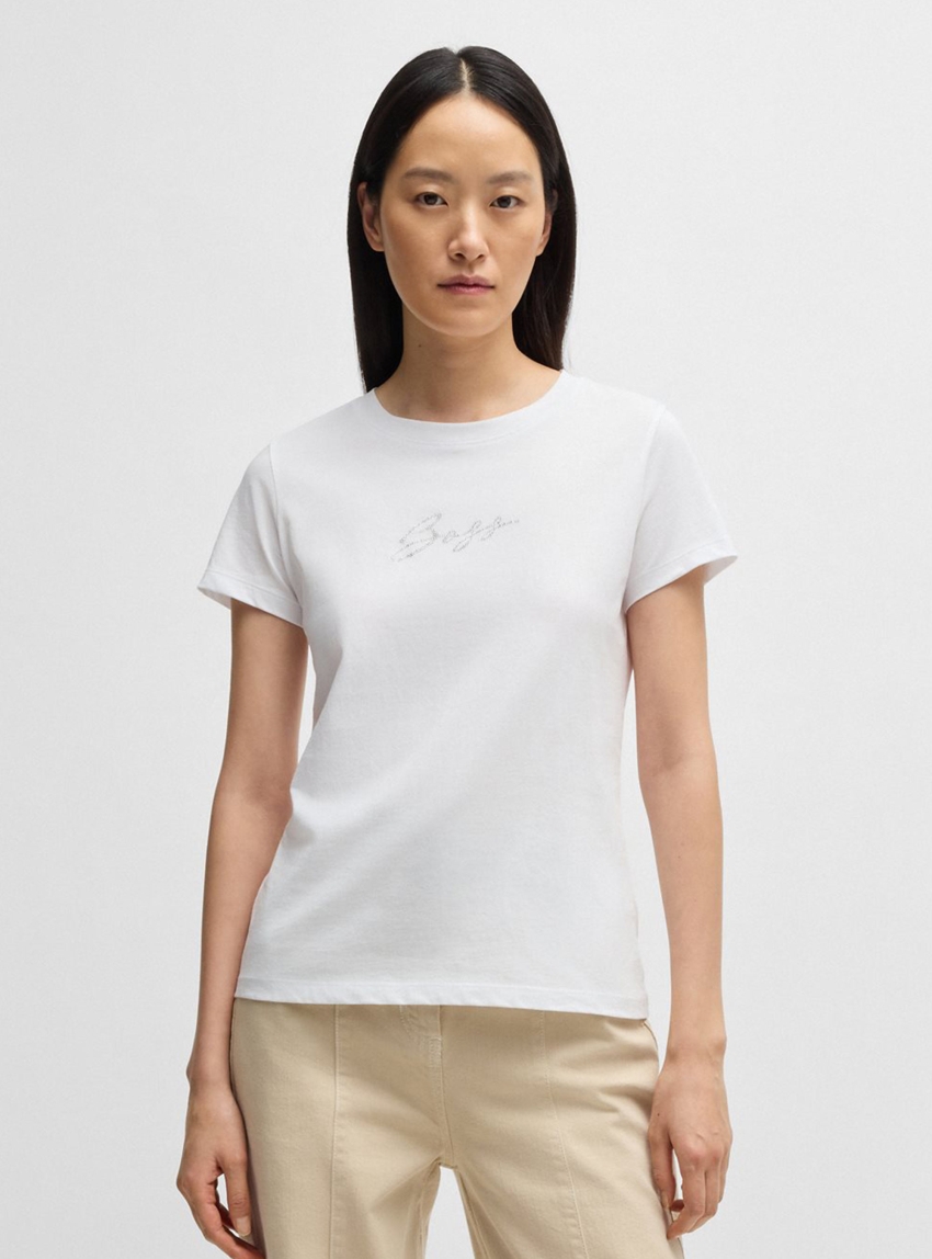 BOSS Crystal T-Shirt C_Esogo_2_MA_crystal - White