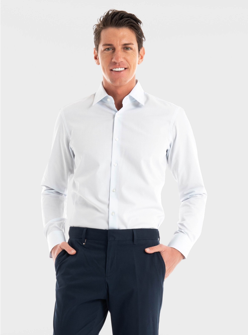 BOSS Regular Fit Micro Patterned Shirt H-JOE-kent-C1-214 - White