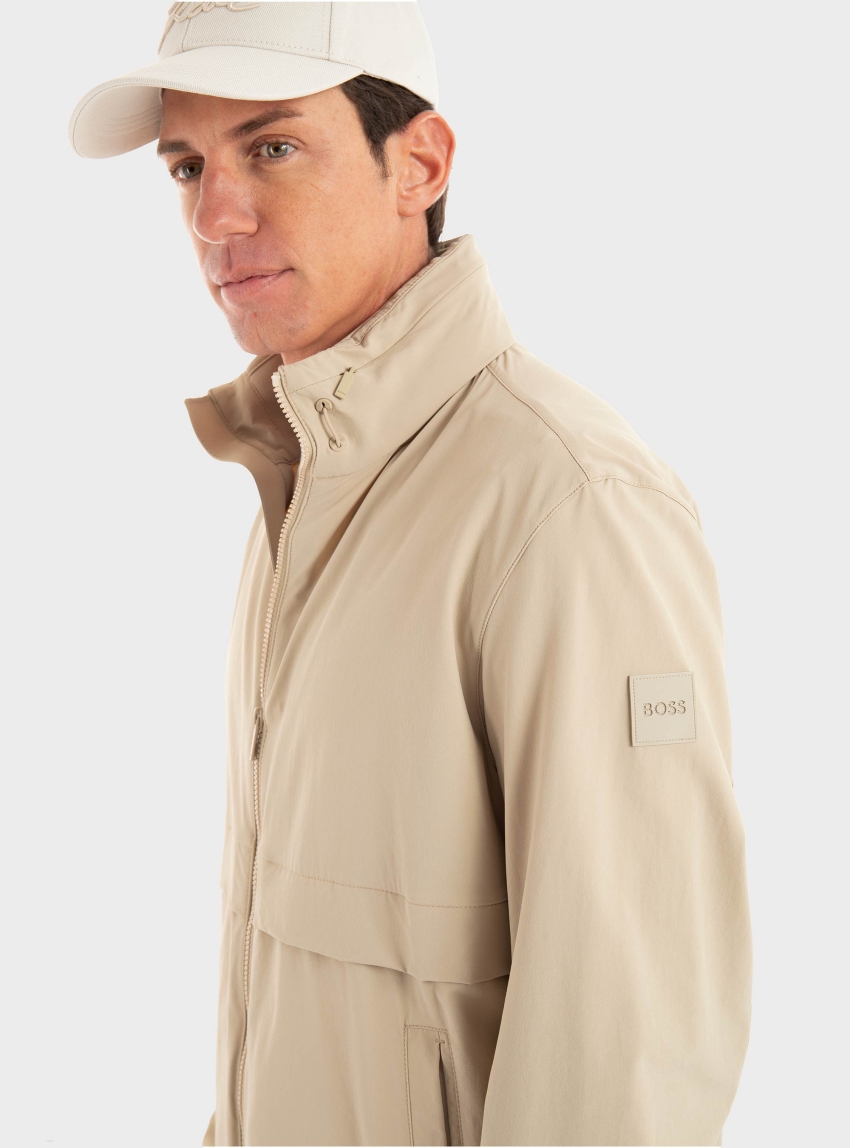 BOSS Softshell Jacket In Washable Stretch Fabric P-Caldar - Beige