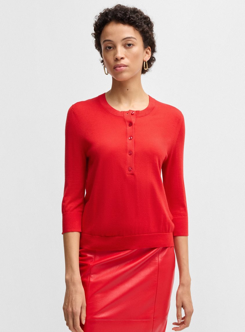 BOSS Knitted Top Fiblure - Red