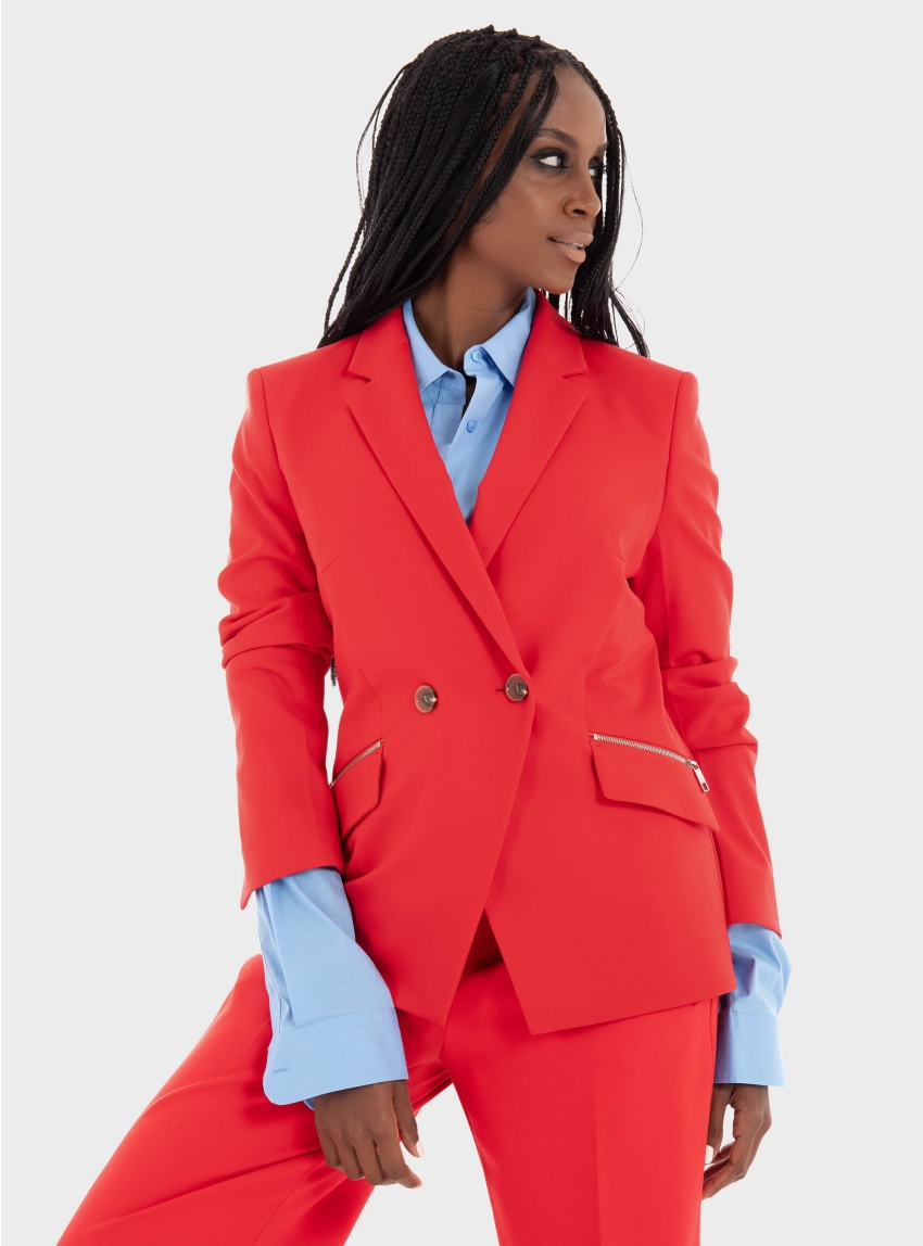 BOSS Slim-Fit Blazer With Zipped Pockets Jatawa1 - Red