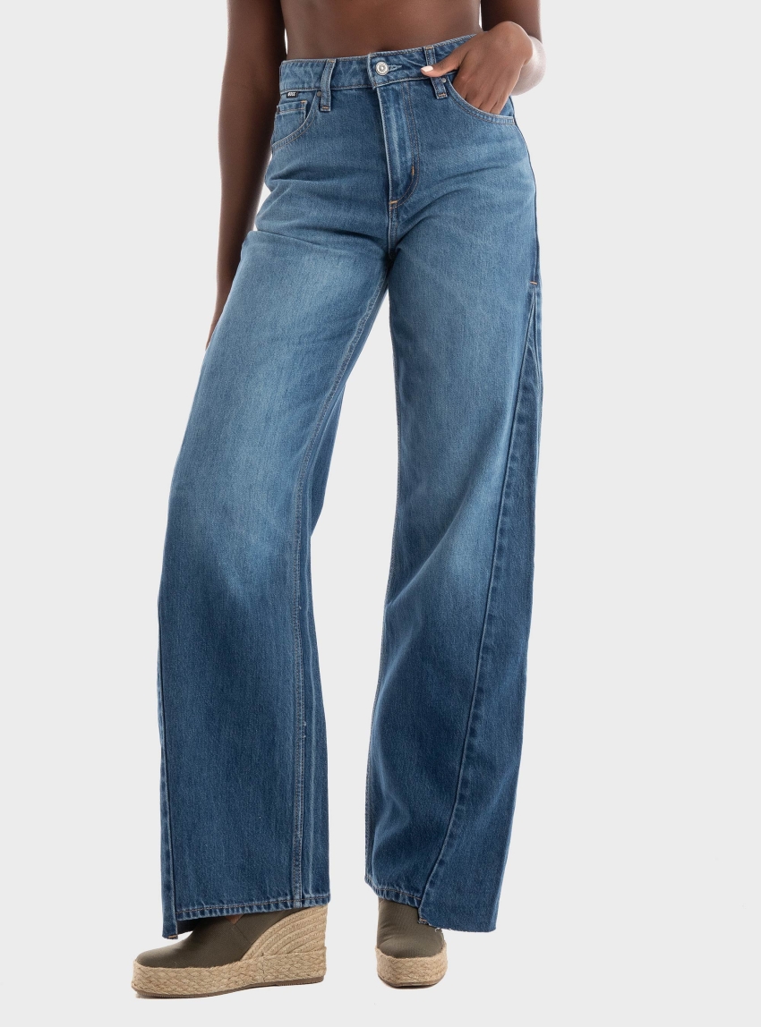 BOSS Wide Leg Jeans CROSSROAD SUPER BF - Dark Aged Denim