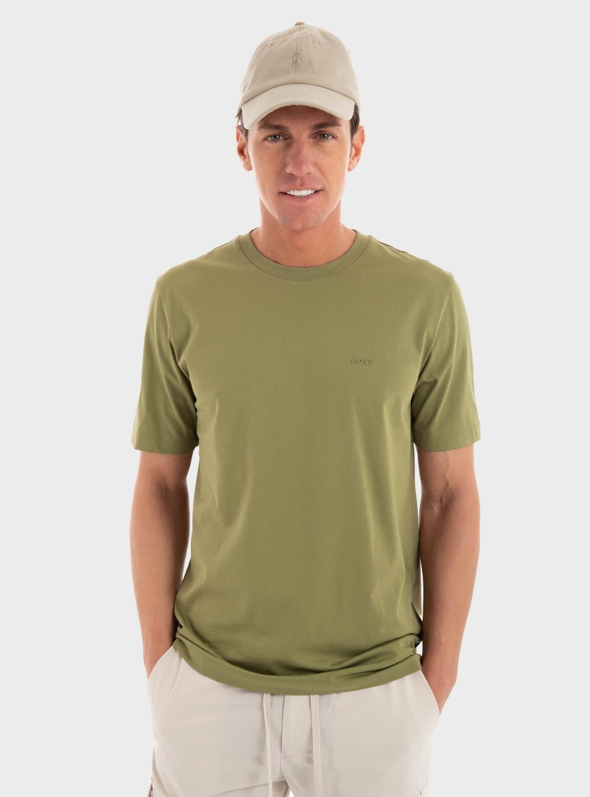 BOSS Rubber Print Logo T-Shirt Thompson 01 - Olive 