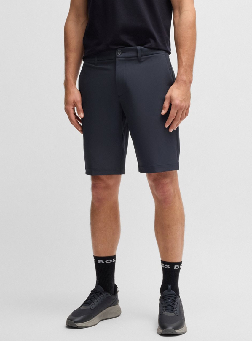 BOSS Slim-Fit Shorts In Water-Repellent Stretch Fabric S_Commuter - Dark Blue