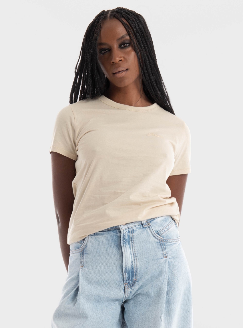 BOSS Slim Fit T-Shirt C_Elogo_20 - Light Beige