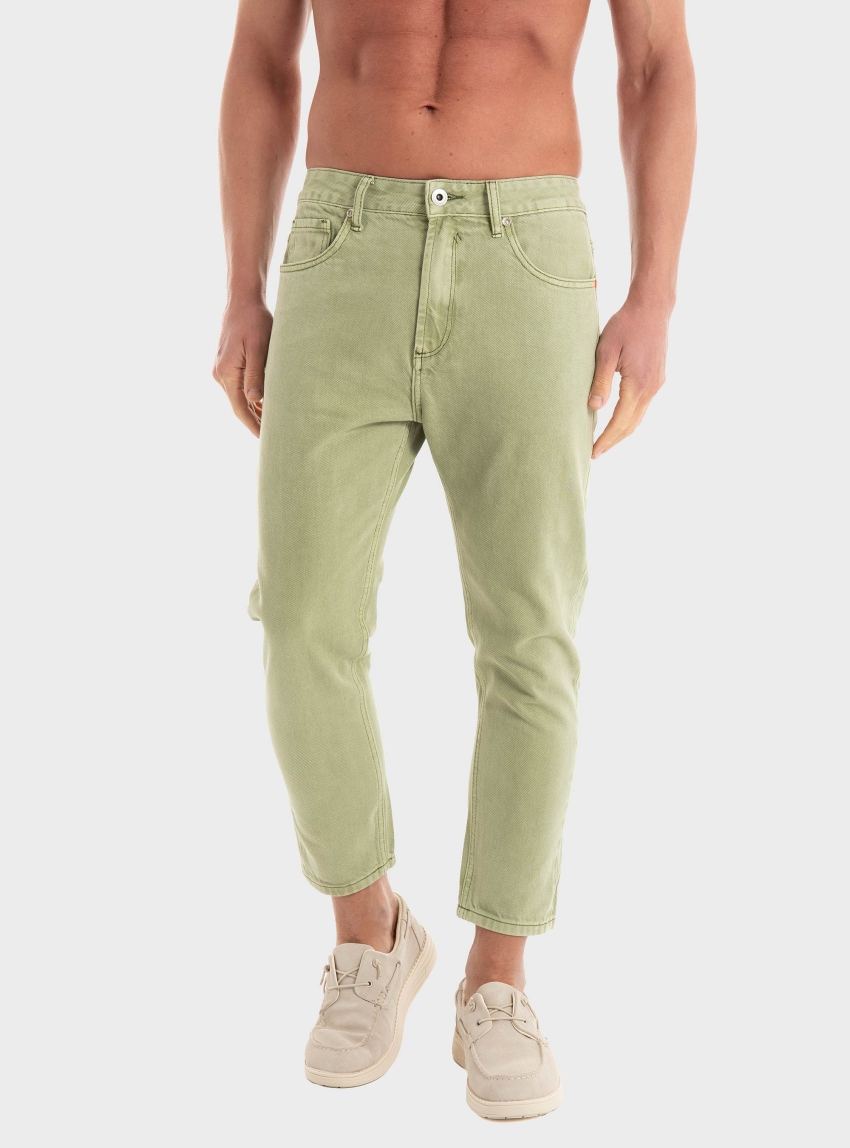 Gianni Lupo Tapered Fit Jeans - Light Green