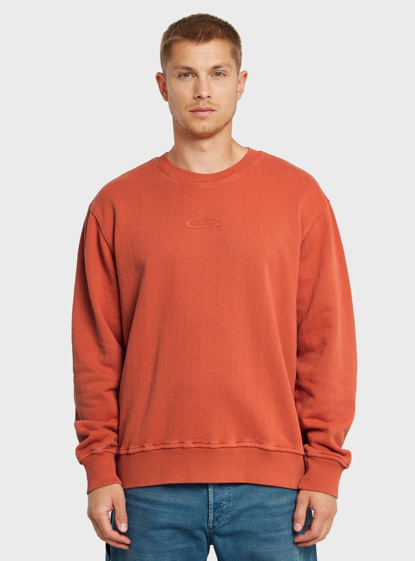 G-Star Washed Relaxed Sweater - Orange Red