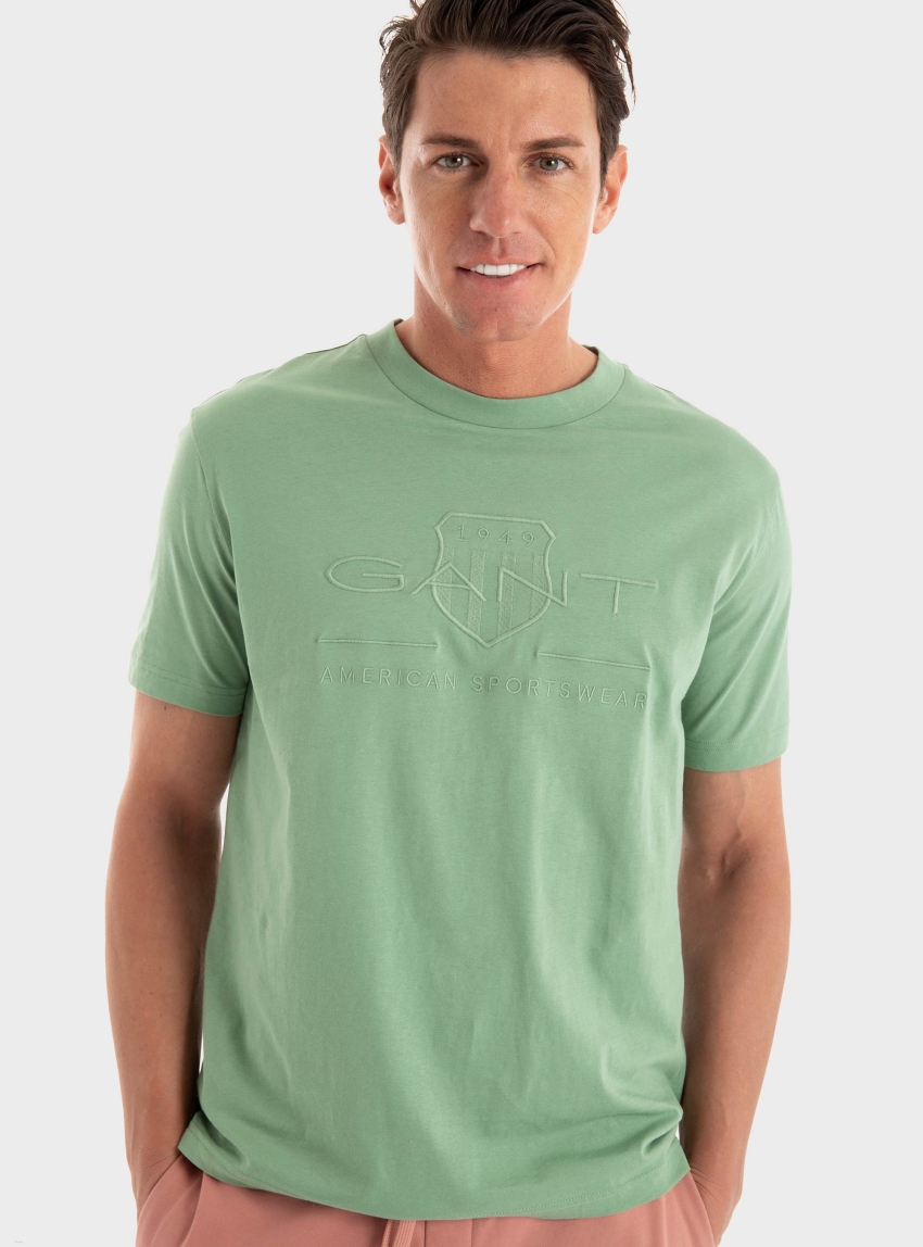 Gant Tonal Shield T-Shirt - Light Green