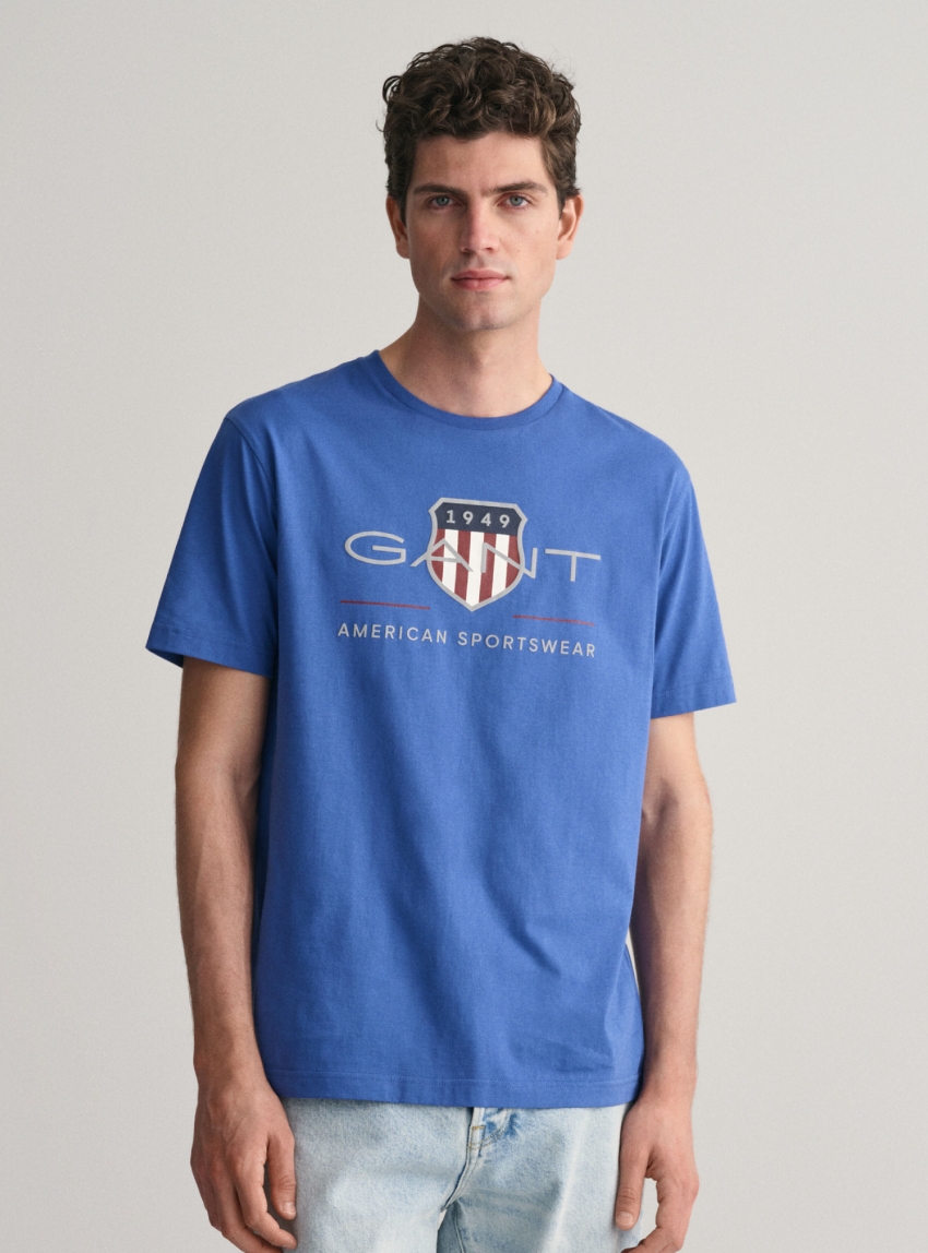 Gant Regular Archive Shield T-Shirt - Sky Blue