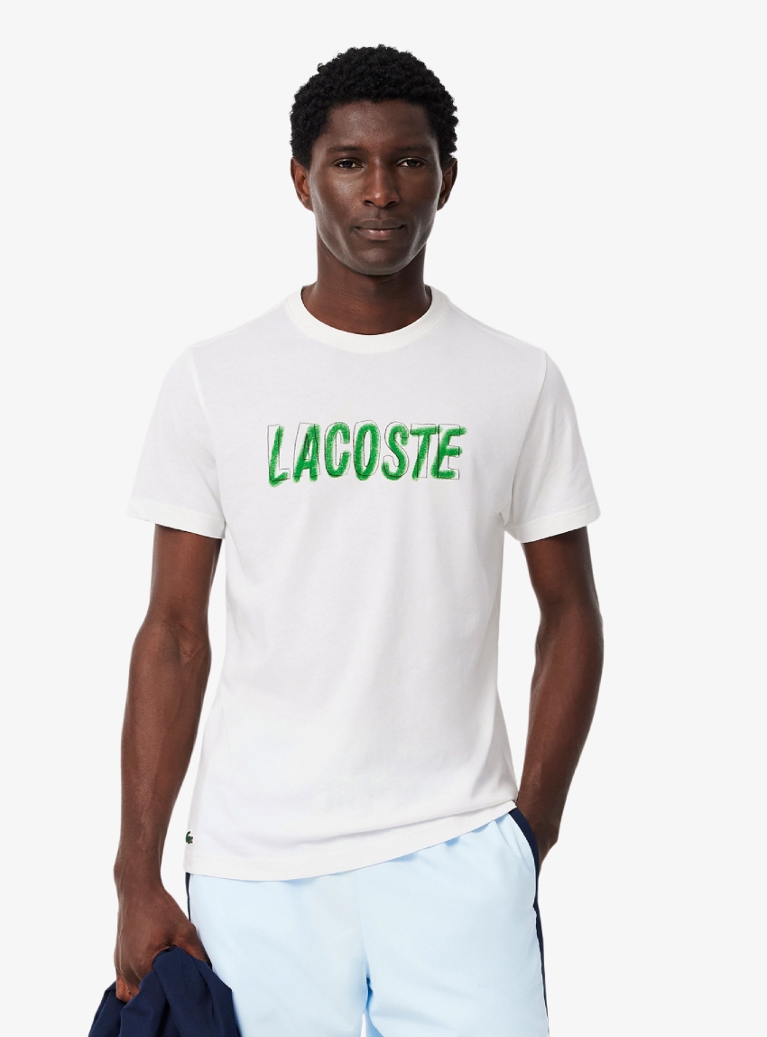 Lacoste Ultra Dry Printed Sport T-Shirt - White