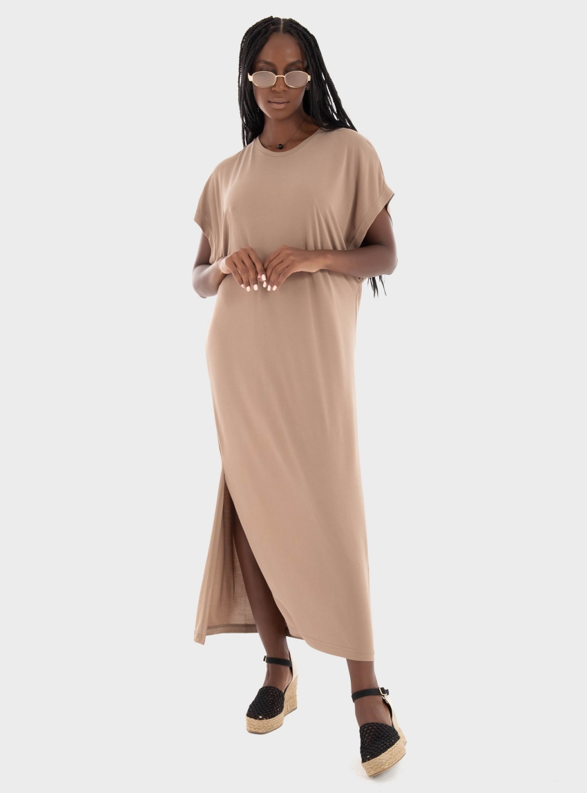 Black & Black  Dress - Beige