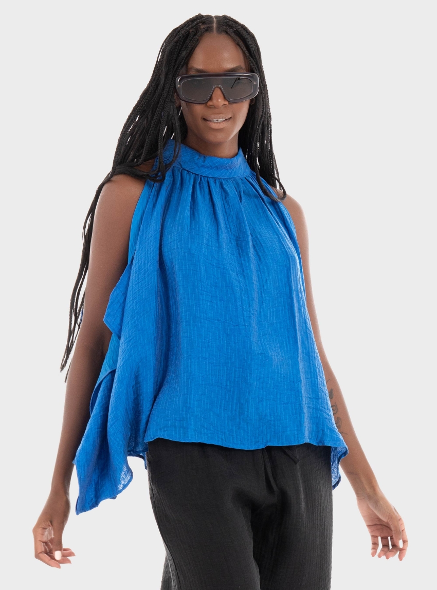 Black & Black  Top - Royal Blue